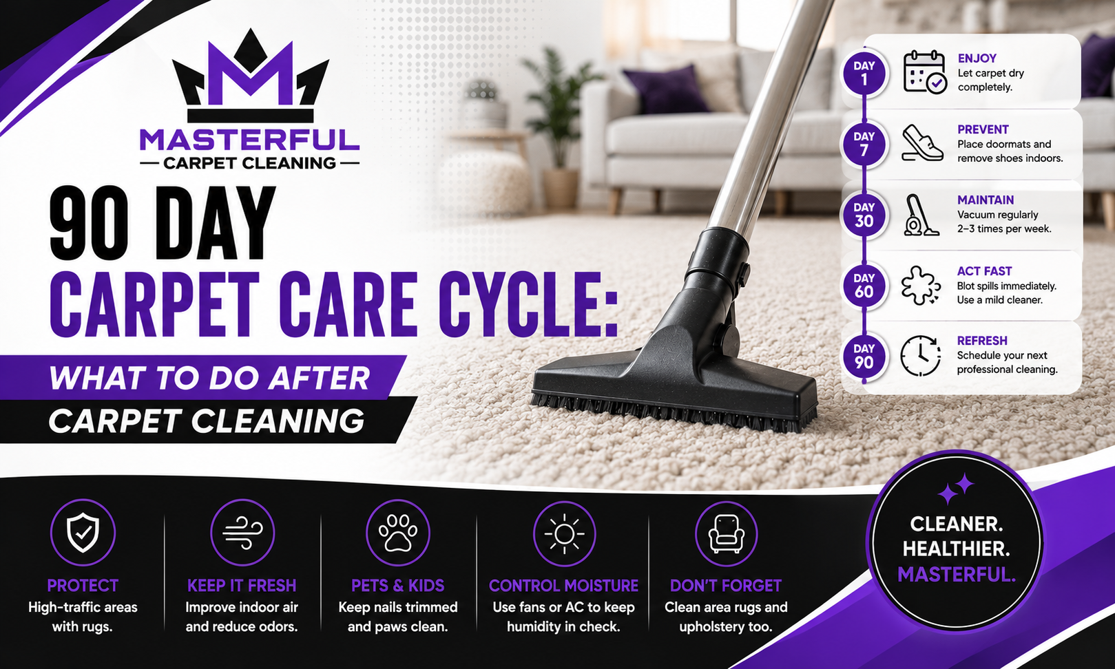 90 Day Carpet Care Cycle What to Do After Carpet Cleaning