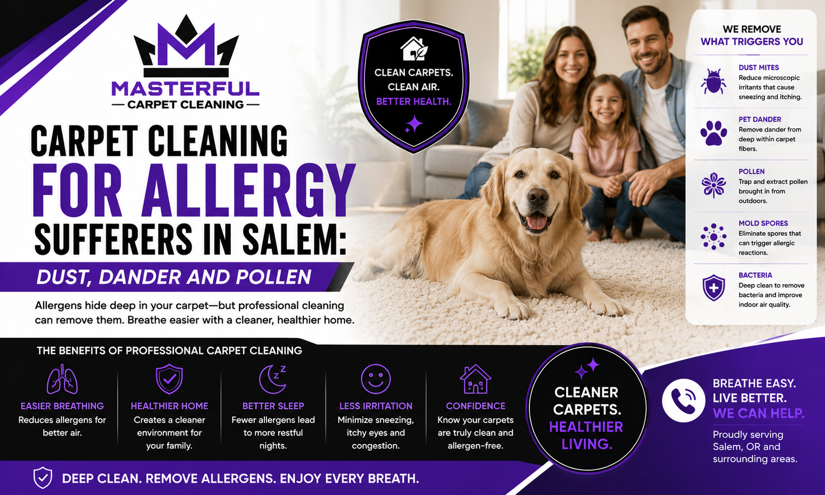 Carpet Cleaning for Allergy Sufferers in Salem Dust, Dander and Pollen
