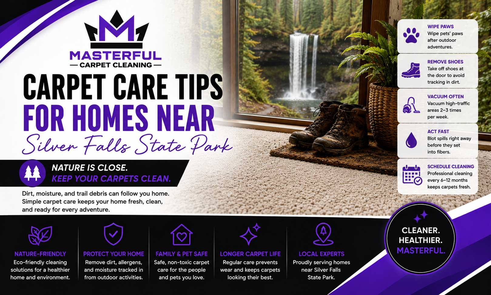 Carpet Care Tips for Homes Near Silver Falls State Park