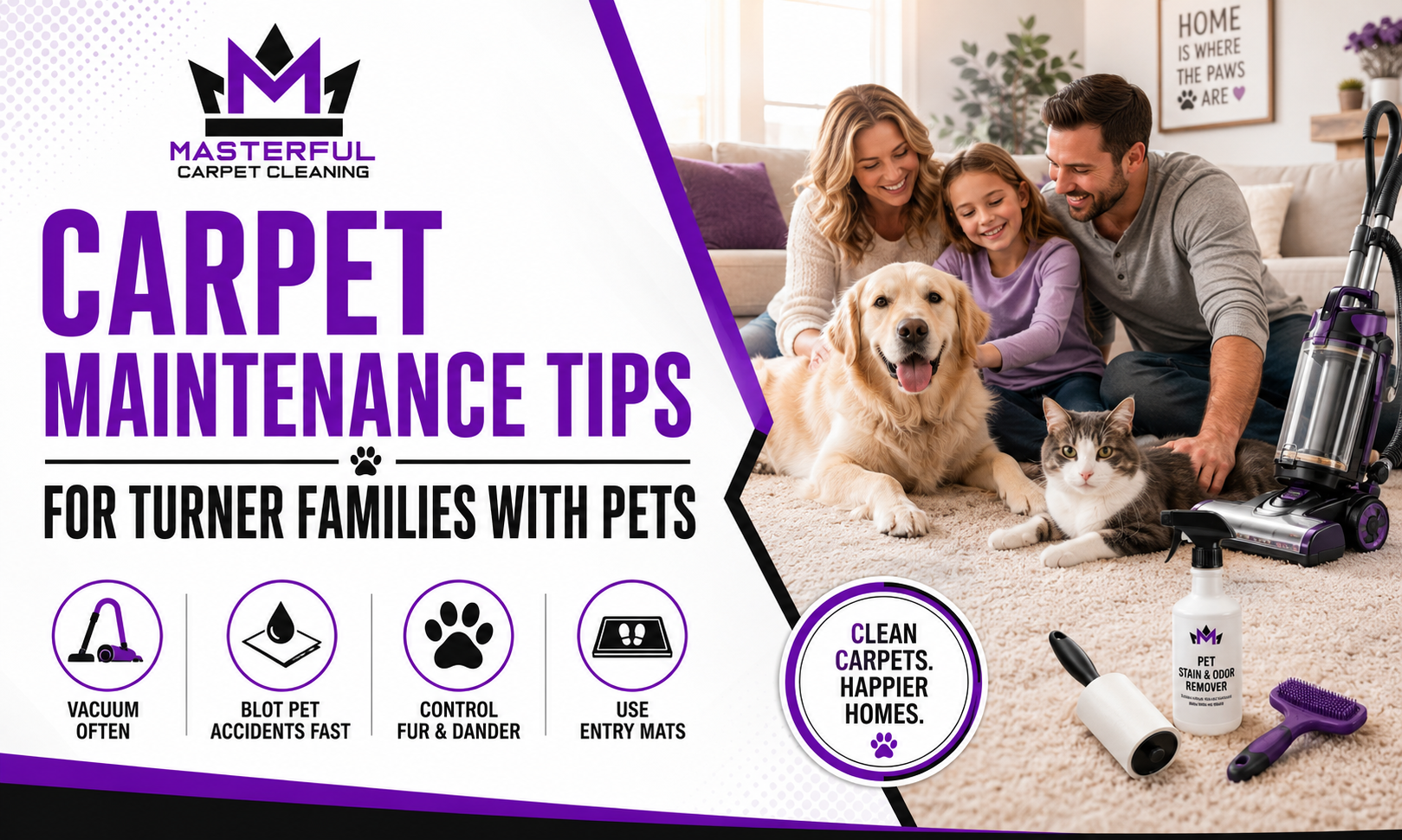 Carpet Maintenance Tips for Turner Families With Pets