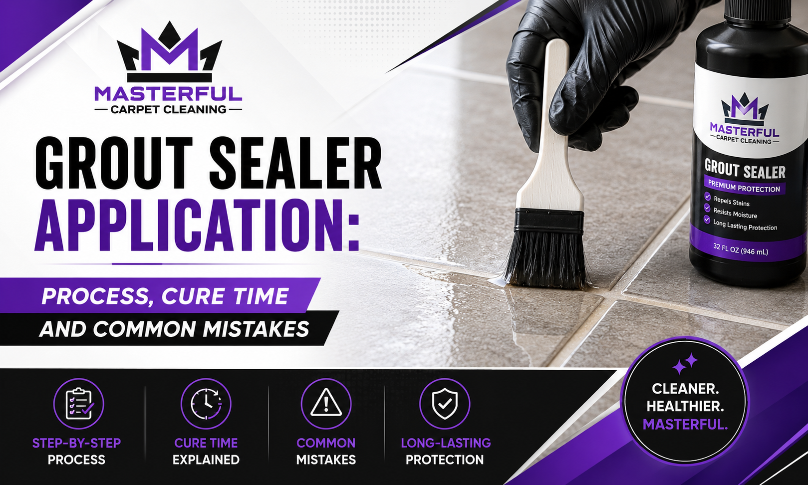 Grout Sealer Application Process, Cure Time and Common Mistakes
