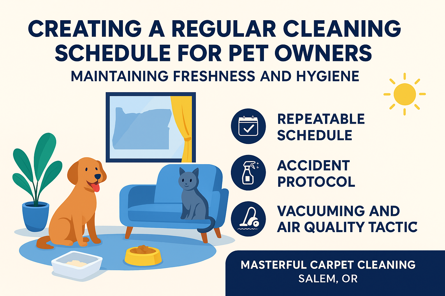 Creating a Regular Cleaning Schedule for Pet Owners: Maintaining Freshness and Hygiene (Oregon Edition)