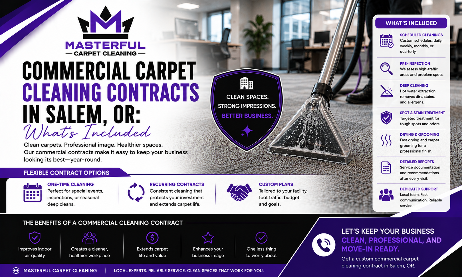 Commercial Carpet Cleaning Contracts in Salem, OR What’s Included