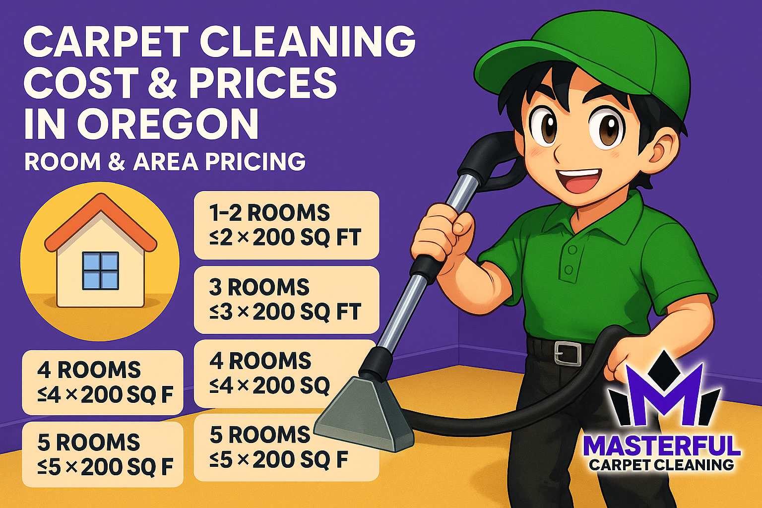 Carpet Cleaning Cost & Prices in Oregon (Room & Area Pricing)