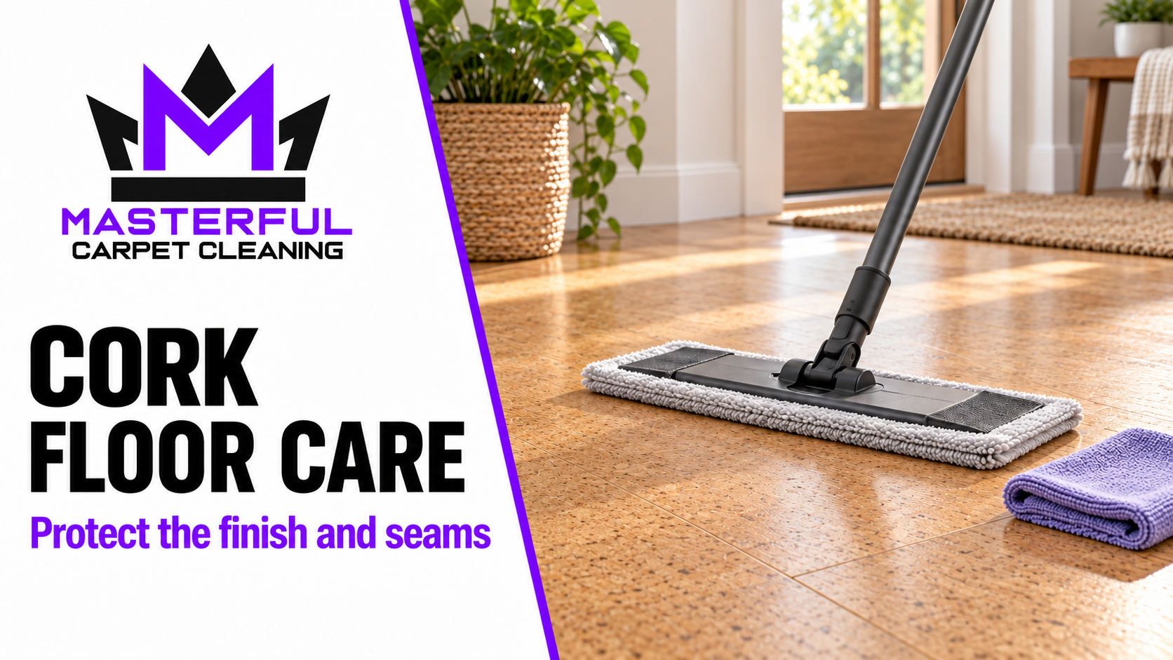 Masterful Carpet Cleaning cork floor care cover: protect the finish and seams