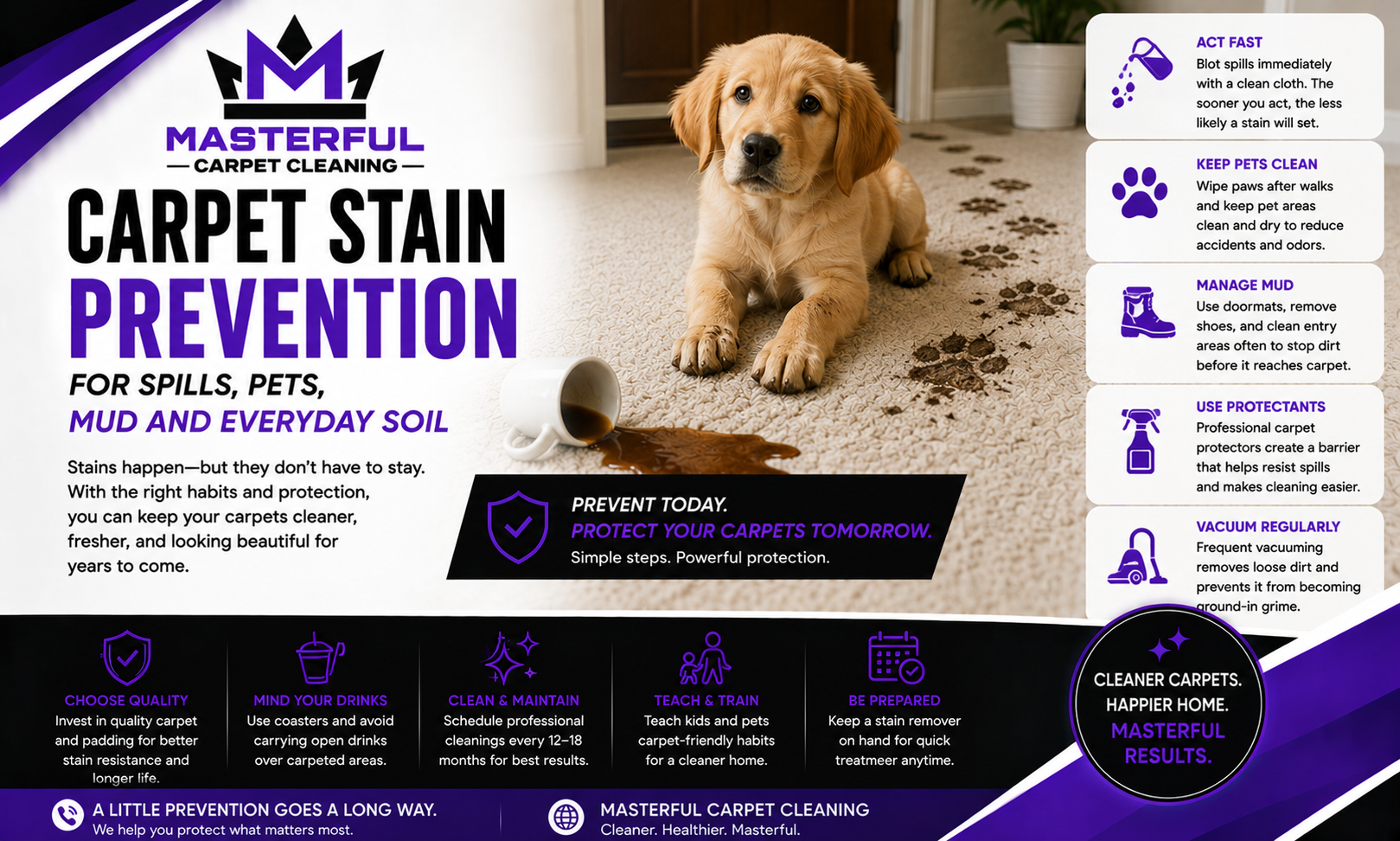 Carpet Stain Prevention for Spills, Pets, Mud and Everyday Soil