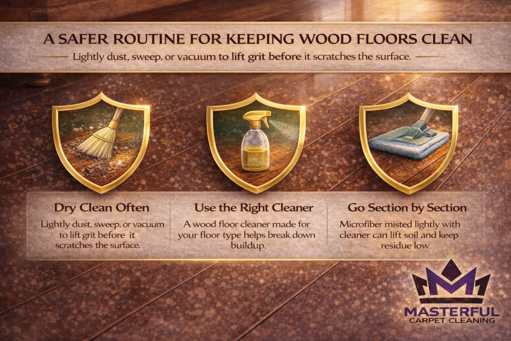 A safer routine for keeping wood floors clean