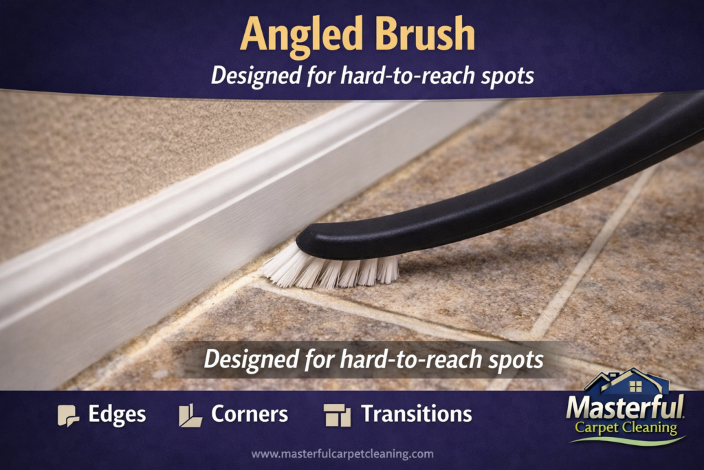 Angled Brushes Best for Edges and Hard to Reach Areas