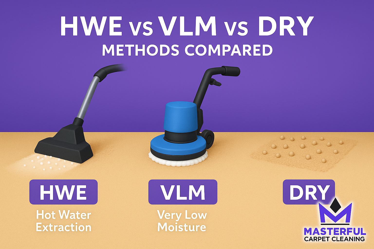Carpet Cleaning Methods: HWE vs VLM vs Dry