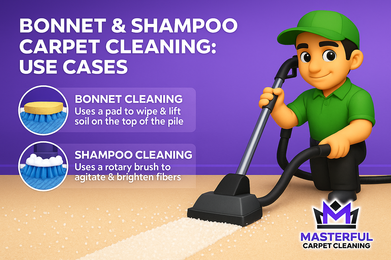Bonnet & Shampoo Carpet Cleaning: Use Cases