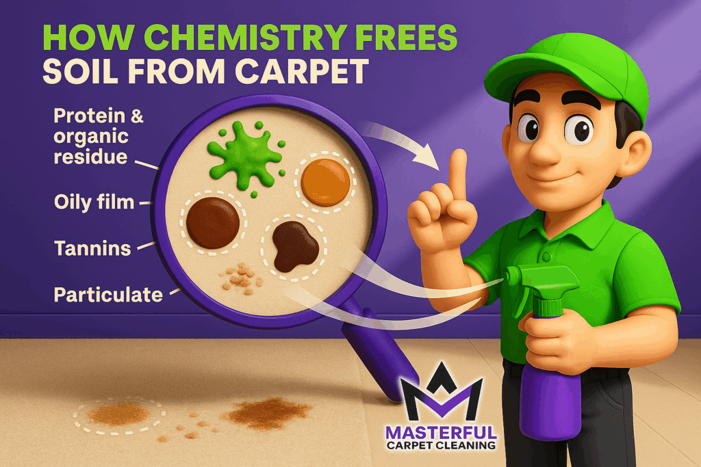 How chemistry frees soil from carpet