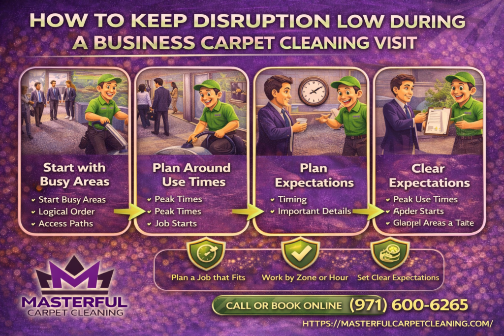 How to keep disruption low during a business carpet cleaning visit