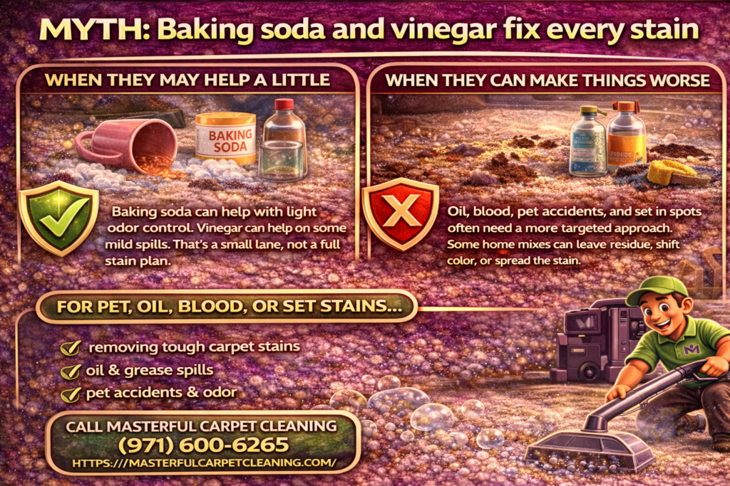 Myth Baking soda and vinegar fix every stain