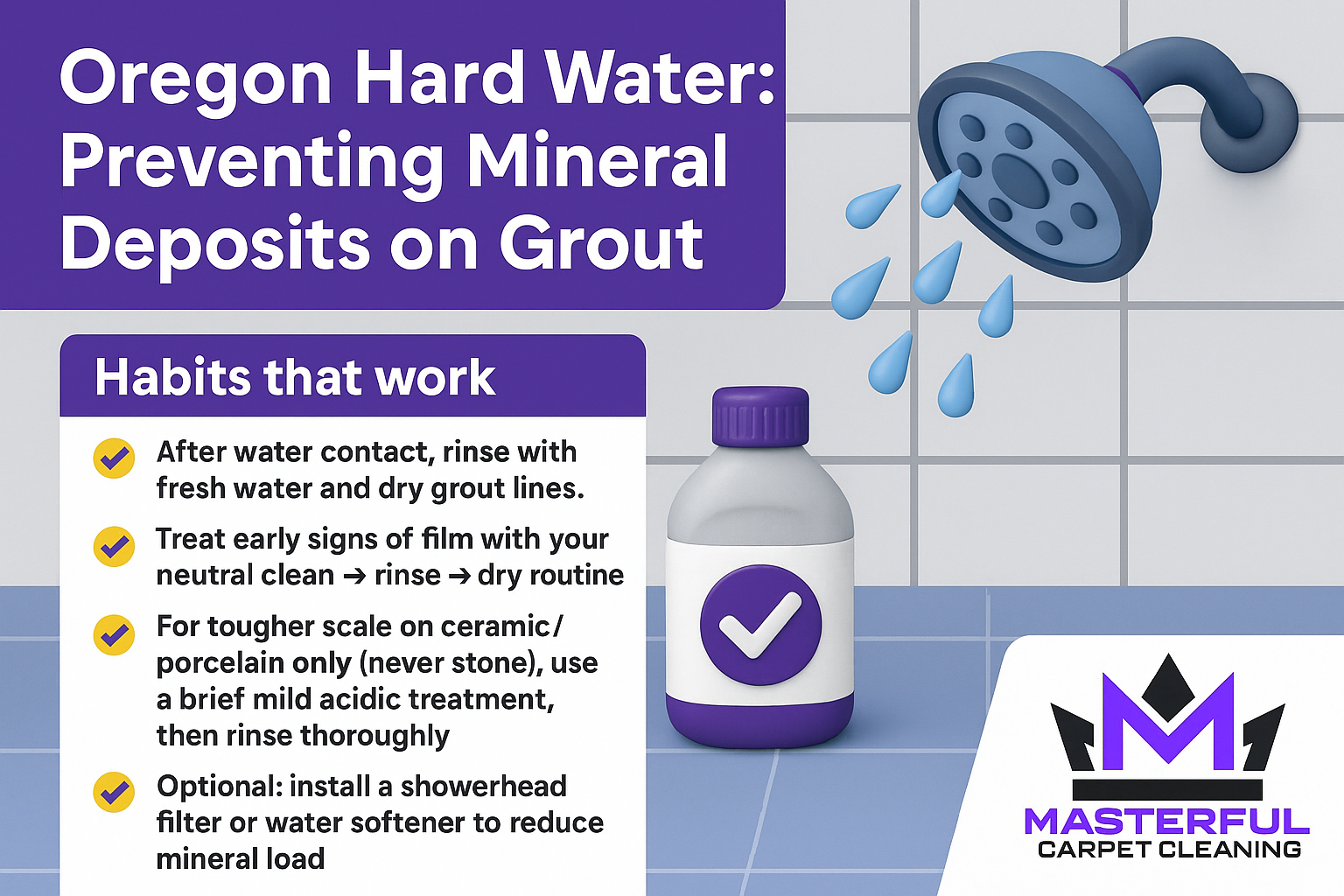 Oregon Hard Water: Preventing Mineral Deposits on Grout