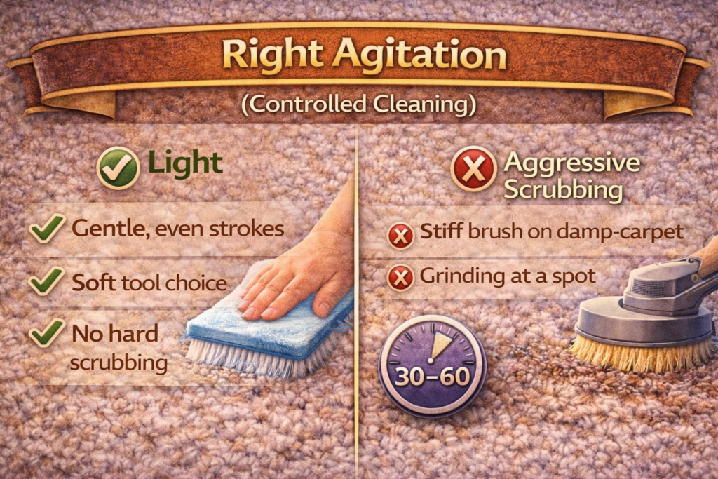 Right agitation (controlled, not aggressive)