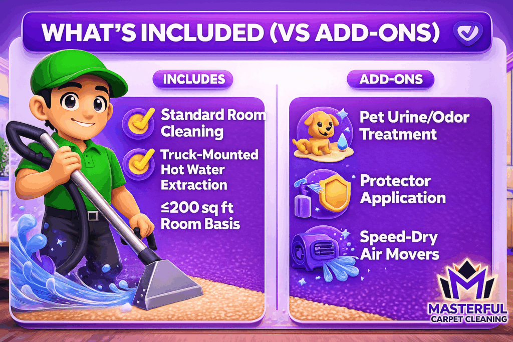 What’s included (vs add-ons)