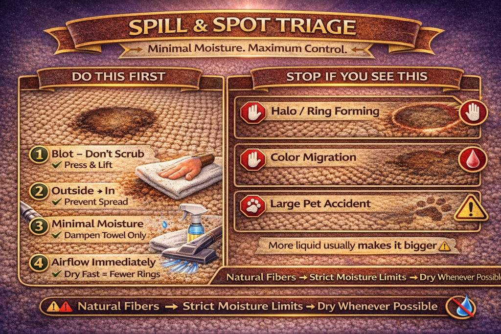 Spill & spot triage what to do (and when to stop)