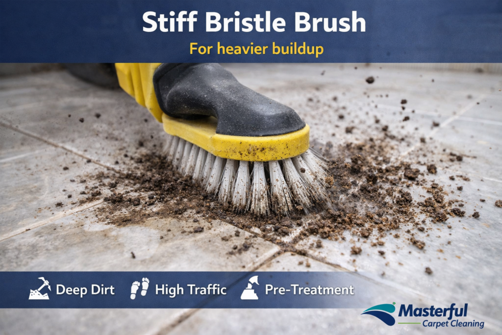 Stiff Bristle Grout Brushes Better for Heavier Buildup