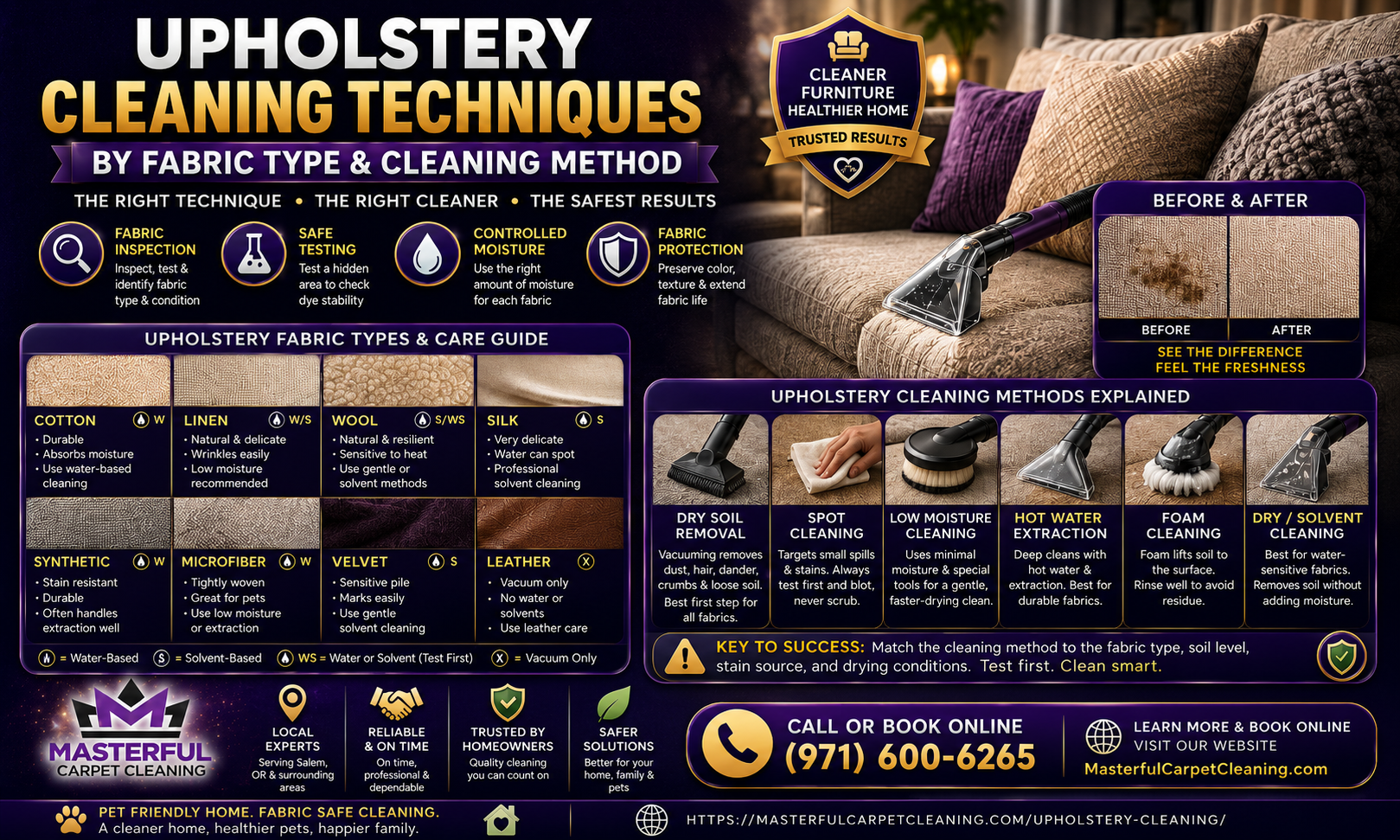 Upholstery Cleaning Techniques by Fabric Type and Cleaning Method