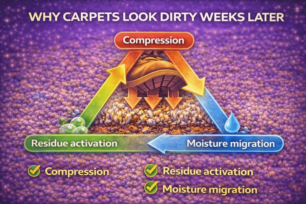 What Causes Carpets to Look Dirty Again During the 90 Day Cycle