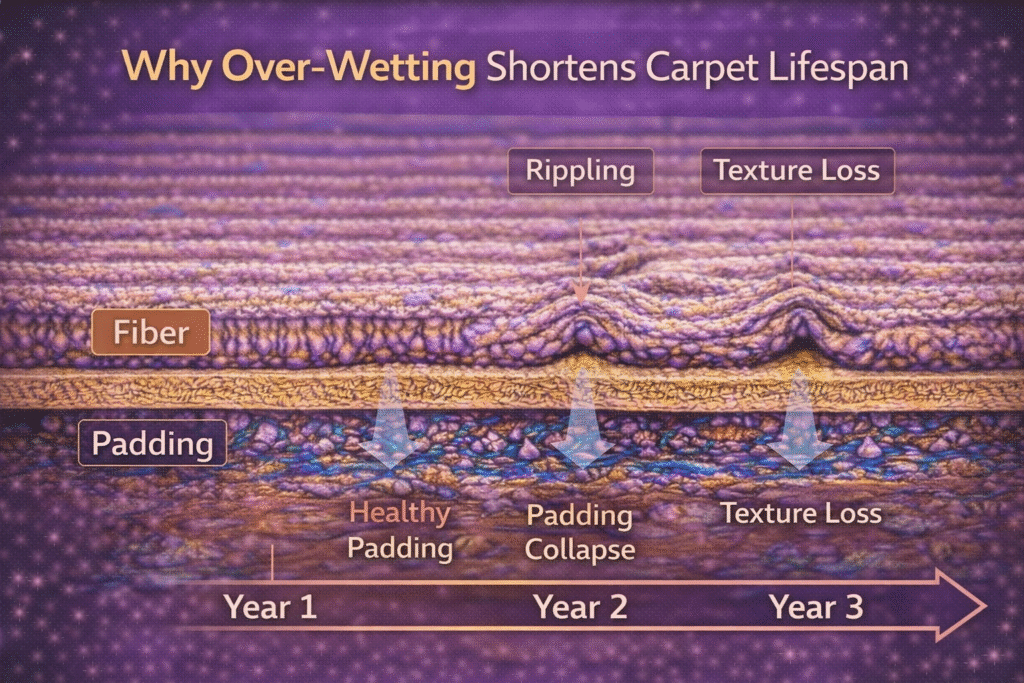 Why Over Wetting Shortens Carpet Lifespan