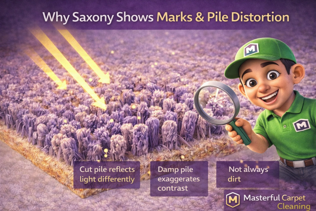 Why Saxony Shows Marks and Pile Distortion