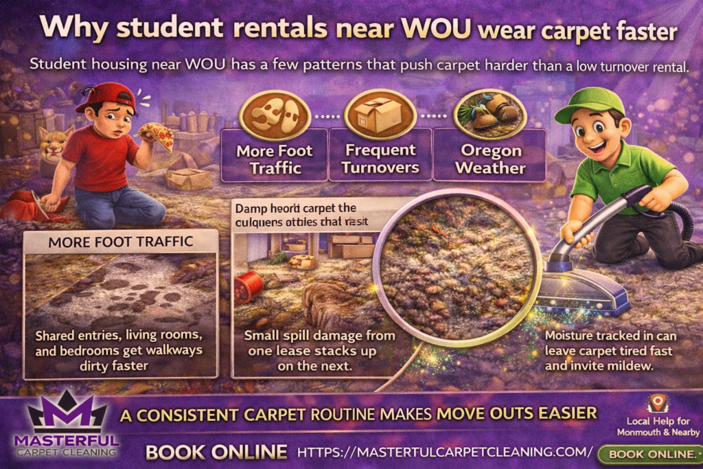 Why student rentals near WOU wear carpet faster