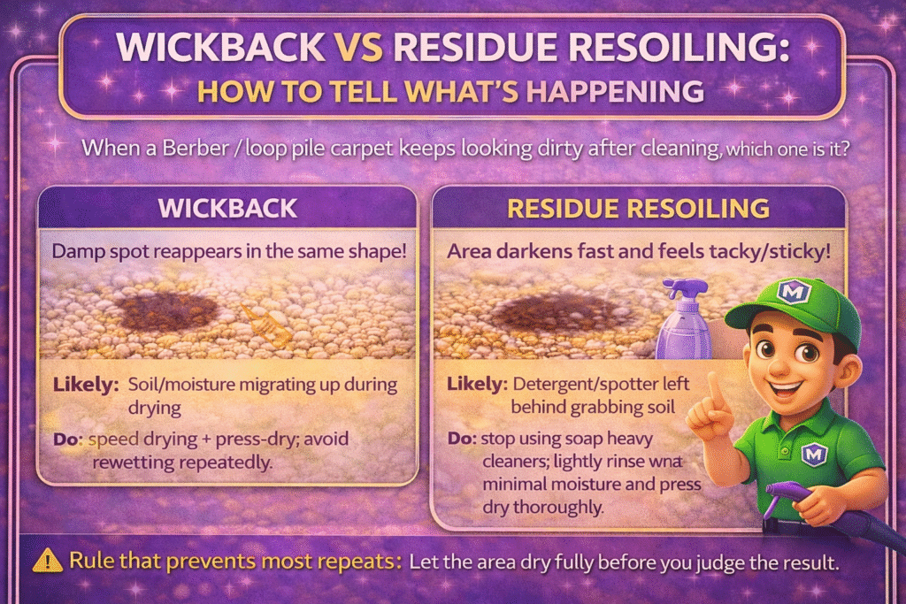 Wickback vs residue resoiling how to tell what’s happening